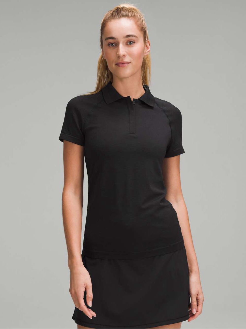 Lululemon Swiftly Tech Short-Sleeve Polo Shirt size 6 Black